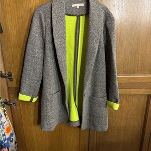 Gray and neon yellow Women's maternity Jacket